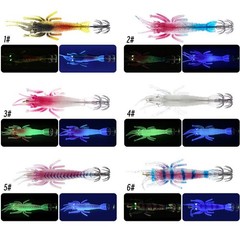 Soft Plastic Squid Jig 10cm 10g UV Glow Lure with Flexible Tentacles and Hook