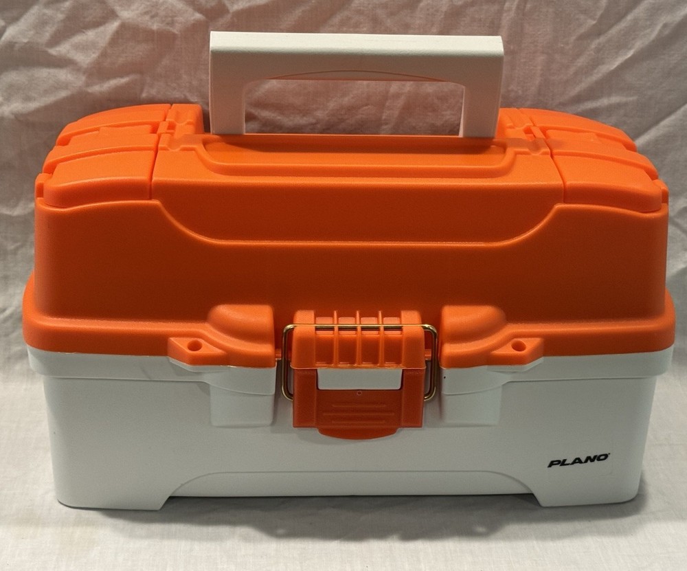 NEW Plano Two Tray Fishing Tackle Box – Model: 6202- Orange/White