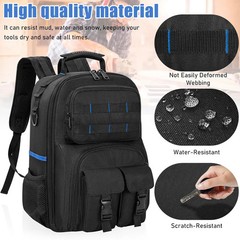Tool Backpack, Heavy Duty Tool Bag with Padded Shoulder and Removable Tool