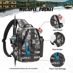 New Piscifun Fishing Backpack with Rod Holder, Lightweight Sling Bag Storge Gear