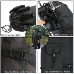 Fishing Rod Carrier Pole Bag Large Capacity Waterproof Travel Case Reel Storage