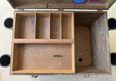 Vintage BOWEN’S OCEAN RANGER “Long Range” Wooden Tackle Box w/Removable Trays