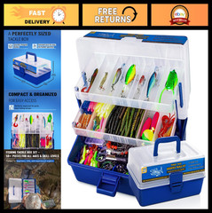 Large 3-Layer Fishing Tackle Box with 448 Pcs Lures & Accessories – Ultimate Org