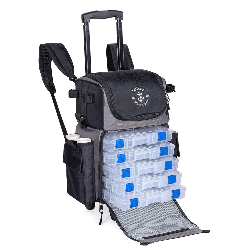 Calissa Offshore Rolling Fishing Tackle Box w Wheels