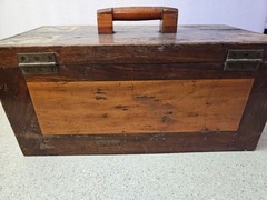 Vintage Tackle Box 17.5×9×8 Hand Made Wood