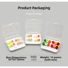 Egg Fly Lure 12 Pack High Carbon Steel for Trout Salmon Bass Freshwater Fishing