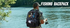 Fishing Tackle Backpack 45L 50cm/19.6in Rod Holders Rain Cover Cooler Bag