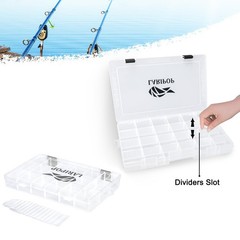 2-Pack 3700 Fishing Tackle Boxes, Clear Plastic Storage Trays with Adjustable…