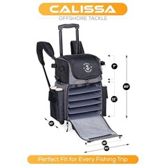 Calissa Offshore Rolling Fishing Tackle Box w Wheels