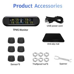 RV Tire Pressure Monitoring System Solar Wireless TPMS 0~199PSI | High Bright…