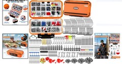 343pcs Fishing Accessories Kit Tackle Box with Hooks Weights Sinkers for Bass
