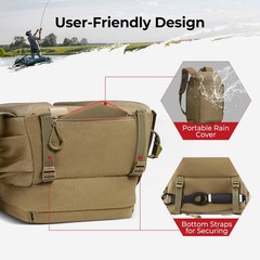 Piscifun Fishing Tackle Backpack, Rod & Gear Holder, Standard, Khaki