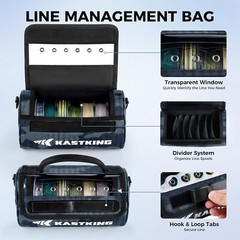 KastKing Line Management Bag 10-Spool Water-Resistant Clear View Fishing Storage