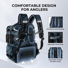 Kastking Baitspace 50L Fishing Tackle Backpack Removable Bait 4 Tackle Boxes2