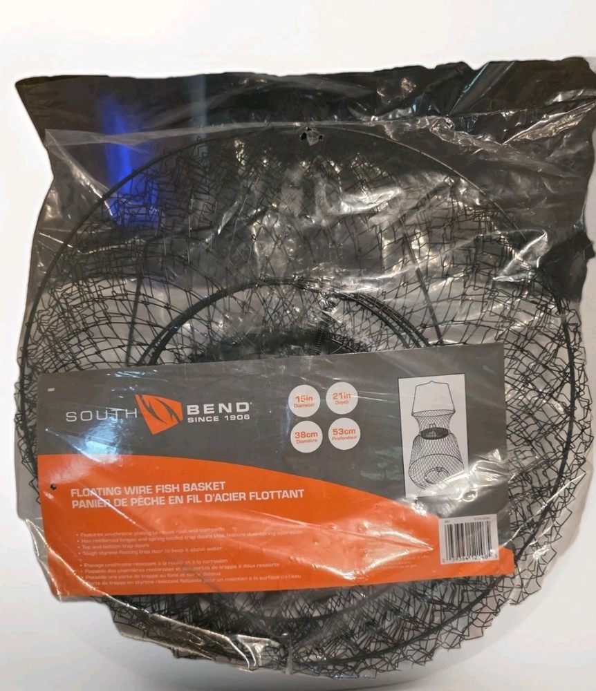 NWT South Bend Collapsible Floating Fish Basket 15″ Wide 21″ Deep FREE SHIPPING