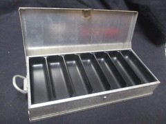 Vintage UMCO Model 10 Aluminum Double Sided Tackle Box Fishing Lure Storage USA