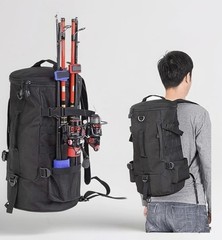 Cylindrical Fishing Tackle Backpack With Rod Holder New
