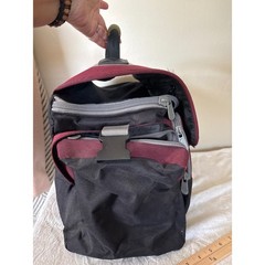 Cabelas Gear Bag Unisex Medium Burgundy Black Excellent Multi-Pocket Canvas