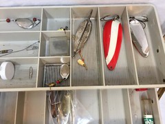 Tackle Box Old Plano 3 Trays Fold Out Tackle Included Latch Handle 15.5″ Plastic