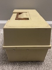 Vintage Plano 2300 3 Tiered Tackle Box Rugged Plastic Green Tan With Tackle