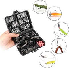 Fishing Accessories Kit, Fishing Set with Tackle Box, Fishing Hooks, Weights