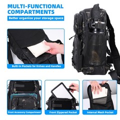 103PCS Fishing Tackle Bag, Fishing Gear for Men Adults, Camouflage Backpack w…
