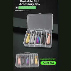 Fishing Spoon Lure with Dual Curved Zinc Alloy 5.1cm x 1.4cm 10g 5-Pack