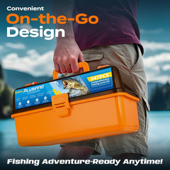 Fishing Tackle Kit, Large 12X Spacious 4-Layer Tackle Box, 547 Pcs | All-In-One