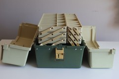 Plano 8606 Tackle Box 2 Sided 6 Trays Accordion Locking Fishing Storage Vintage