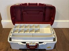 Plano 1-Tray Tackle Box with Dual Top Access – Red White