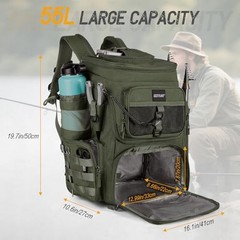 Fishing Backpack 900D Water-Resistant Tackle A2: Green (without Boxes)