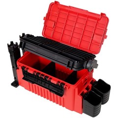 Dual-layer Fishing Tackle Box Large Storage Fishing Box W/ Rod Holde, Cup Holder