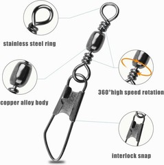 High Performance 50pcs Barrel Swivel Snap Kit – Easy Open Design Tackle Solution