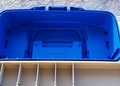 🔥PLANO 3-Tray TACKLE BOX W/ Dual Top Access~Collapsible Handle Blue/White “NEW”
