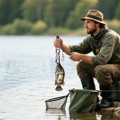 Saltwater Fishing Gear, Fish Gripper, Fish Lip Gripper With Weighing Function