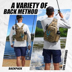 Fishing Tackle Backpack with Rod & Gear Holder, Lightweight Outdoor Water-Resist