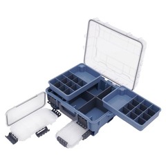 3-Layers Large Fishing Tackle Storage Box Removable Tackle Tray Utility Boxes