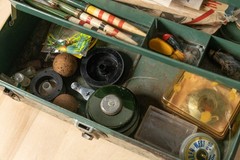 Vintage Tackle Box TIME CAPSULE! Swedish Spinners, pencil floats, reels, MORE!