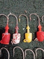 Large painted Bullet jig heads, StriperGrouper, halibut, rockfish,15 -pack 3 OZ