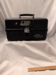 Vintage Old Pal Fishing Tackle Box 3 Trays Black