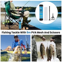 Fishing Bait PVA Mesh Refill Spool With Foldable Scissors Fishing Tackle Ba GJYA