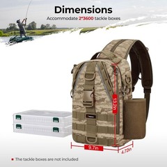 Piscifun Fishing Backpack with Rod Holder, Lightweight Sling Tackle Bag