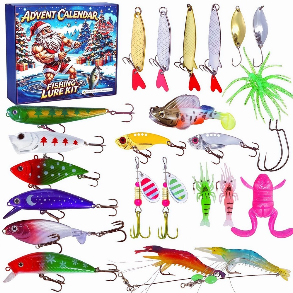 24-Piece Tackle Mystery Box for Anglers Featuring 30×23.5×3.5cm ABS Lures