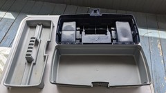 One Light Keyer Bait Box Tray Tackle Box Gray W/ Lures And More. Flip Top