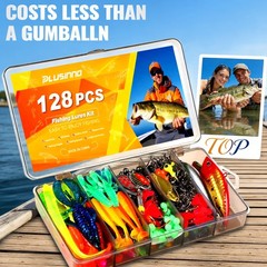 Plusinno Fishing Lures 128Pcs All-In-One Fishing Tackle Step-By-Step Handbook
