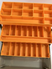 Vintage Tackle Box REBEL 530 Retro Orange Almond Fishing Organizer Green CLEAN!