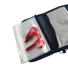 Soft Bait Binder with 6pcs PVC Bag Fishing Lure Storage Bag Wallet Tackle Oxford