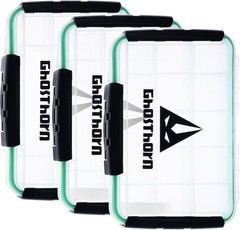 3-Pack Clear Tackle Boxes for Fishing Gear with Heavy-Duty Plastic Construction
