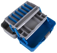 Flambeau Outdoors 6382TB 2-Tray Tackle Box – Classic 2-Tray, Blue/Gray