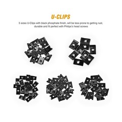 U-Clip & Screw Assortment – 170Pcs 9 Sizes – for Auto Interior